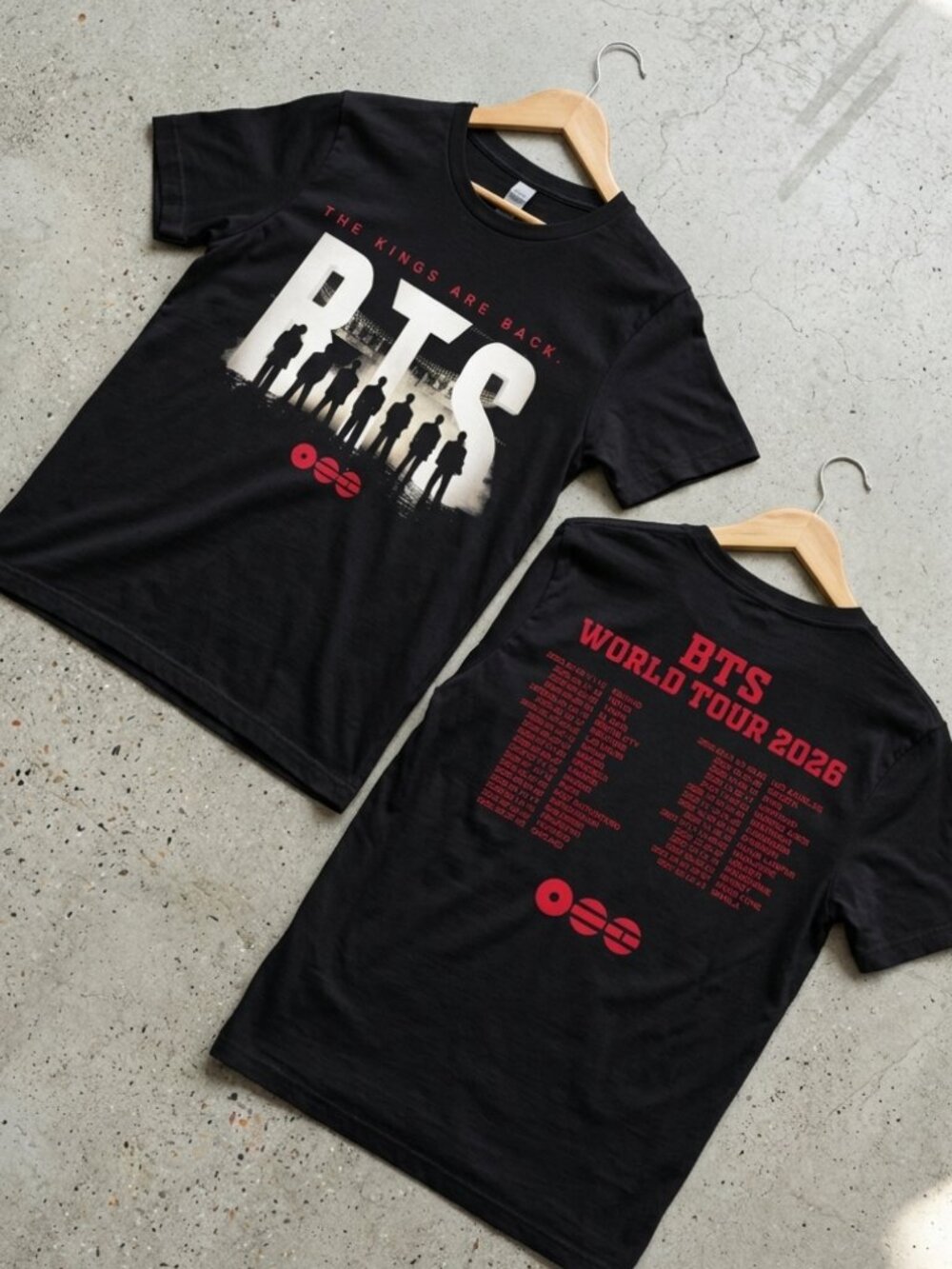 BTS World Tour 2026 Vintage Kpop Graphic Tee Y2K ARMY Shirt Black